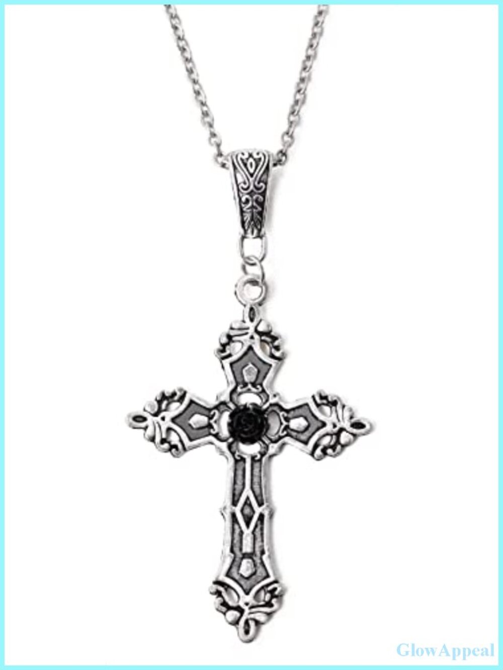 Gothic Vintage Cross Necklace for Women, Punk Emo Y2K Pendant Chain, Zinc Alloy